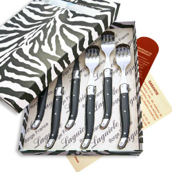 Coffret de  6 fourchettes laguiole ABS de couleur noire