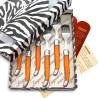 Box of 6 orange ABS laguiole forks