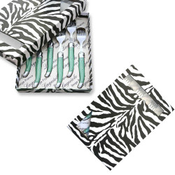Box of 6 green ABS laguiole forks