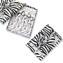 Box of 6 white laguiole coffee spoons