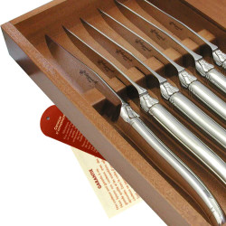 Set of 6 Advantage laguiole steak knives stainless steel polished finish