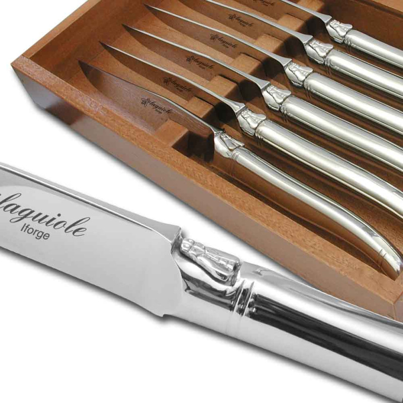 Set of 6 Advantage laguiole steak knives stainless steel polished finish