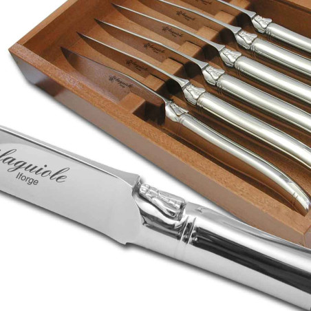 Set of 6 Advantage laguiole steak knives stainless steel polished finish