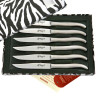 Coffret de 6 couteaux steak laguiole inox plat avec manche satiné