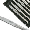Coffret de 6 couteaux steak laguiole inox plat avec manche satiné