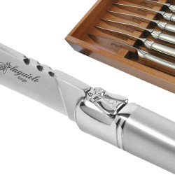 Coffret de 6 couteaux steak laguiole forgés avec finition sablée