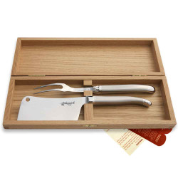 Prestige range laguiole cheese set sandblasted finish