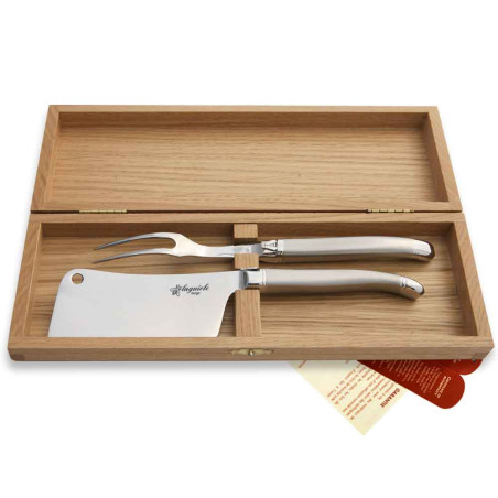 Prestige range laguiole cheese set sandblasted finish