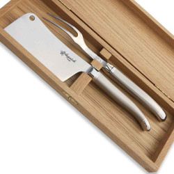 Prestige range laguiole cheese set sandblasted finish