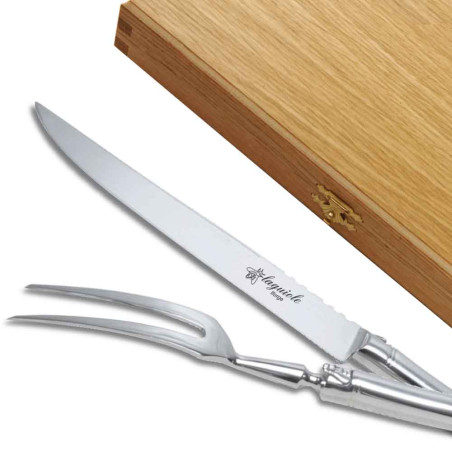 Prestige range laguiole carving set Polished finish