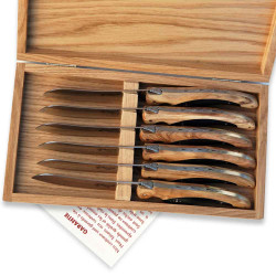 laguiole bird steak knives with ebony and olive wood handle