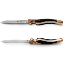 Couteaux steak laguiole oiseau en bois d’olivier et ébène