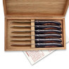 laguiole bird steak knives with ebony and thuya burl wood handle