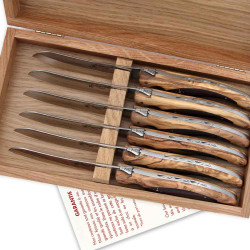 laguiole bird steak knives with olive and rosewood  handle