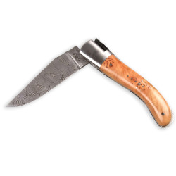 laguiole Gentleman juniper wood Damascus blade