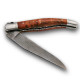 Laguiole knife thuya burl handle, damascus blade, spring and plates fileworked - Image 1723