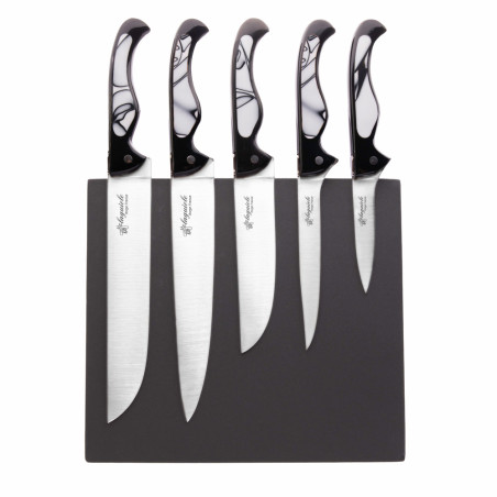 Kitchen knife block with black acrylic handle