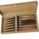 Laguiole steak knives one bolster in assorted wood - Image 1785