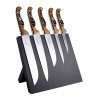 Laguiole bird kitchen knife block with olive wood handle