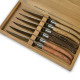 Laguiole steak knives one bolster in assorted wood - Image 1788