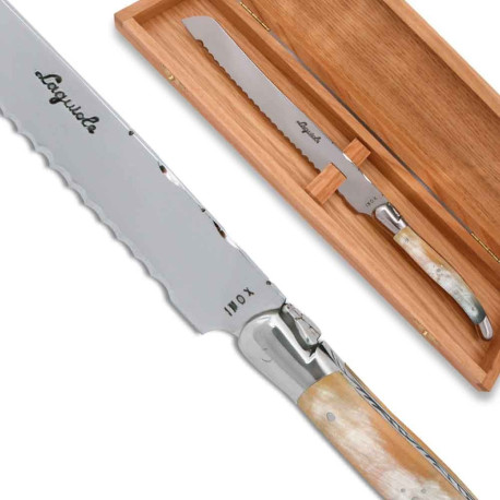 Couteau à pain Laguiole corne blonde mitre inox - Image 1959