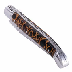 Couteau laguiole avec manche teinté cannelle bordeaux