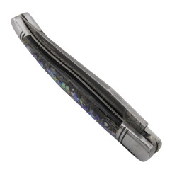 Laguiole abalone Damascus blade with musical note spring