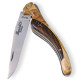 Laguiole bird knife olive and rosewood handle + black leather sheath + sharpener - Image 2274