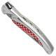 Laguiole bird knife aluminium red and white tiles + black leather sheath + sharpener - Image 2445