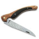 Laguiole bird knife ebony and olive wood handle with damascus blade opened - Image 2449