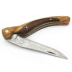 Laguiole bird knife palissander and olive wood handle with damascus blade opened - Image 2454