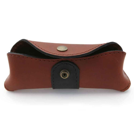 Brown horizontal leather case for Laguiole with black part - Image 2486