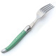 Box of 6 green ABS Laguiole forks - Image 2563