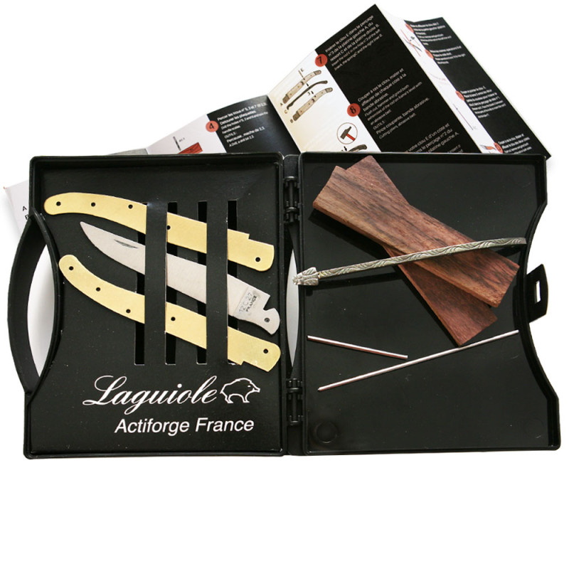 Folding Laguiole in brass kit with full handle