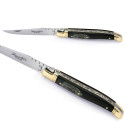 Laguiole pocket knife with black horn handle and stainless steel bolsters - Image 2777