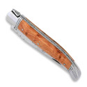 laguiole knife with corkscrew olive wood handle and stainless steel bolsters - Image 2780