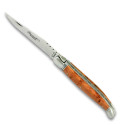 laguiole knife with corkscrew olive wood handle and stainless steel bolsters - Image 2781