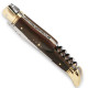 laguiole pocket knife palissander wood handle and brass bolsters, corkscrew - Image 2789