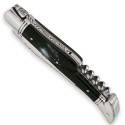 laguiole knife with astrological sign inlayed in the ebony handle, corkscrew - Image 2810