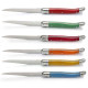 Set of 6 Laguiole steak knives ABS in assorted colors handles - Image 2811