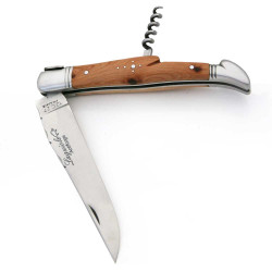 Couteau Laguiole Franc-Maçon manche en genévrier avec tire-bouchon