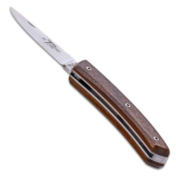Couteau pliant le Thiers en bois de palissandre avec son étui cuir marron