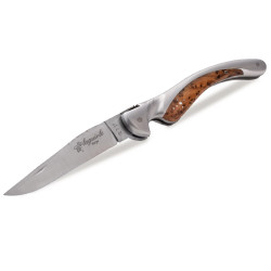 Couteau laguiole Oiseau avec insert en bois de thuya