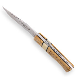 Couteau Alpin en Bouleau de Finlande et Insert en Phacochère