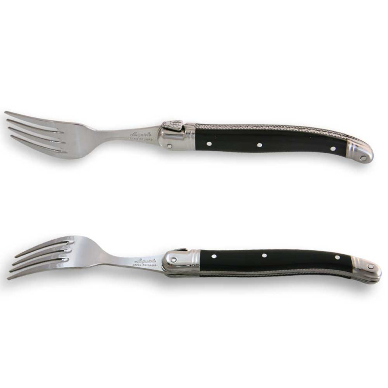 GRÄWE Lot De 6 Fourchettes De Table En Acier Inoxydable Avec Poignées Colorées Noir - Parfait Pour Petit Déjeuner, Barbecue Et Camping