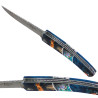 copy of Laguiole design knife with blue cinnamon stained handle
