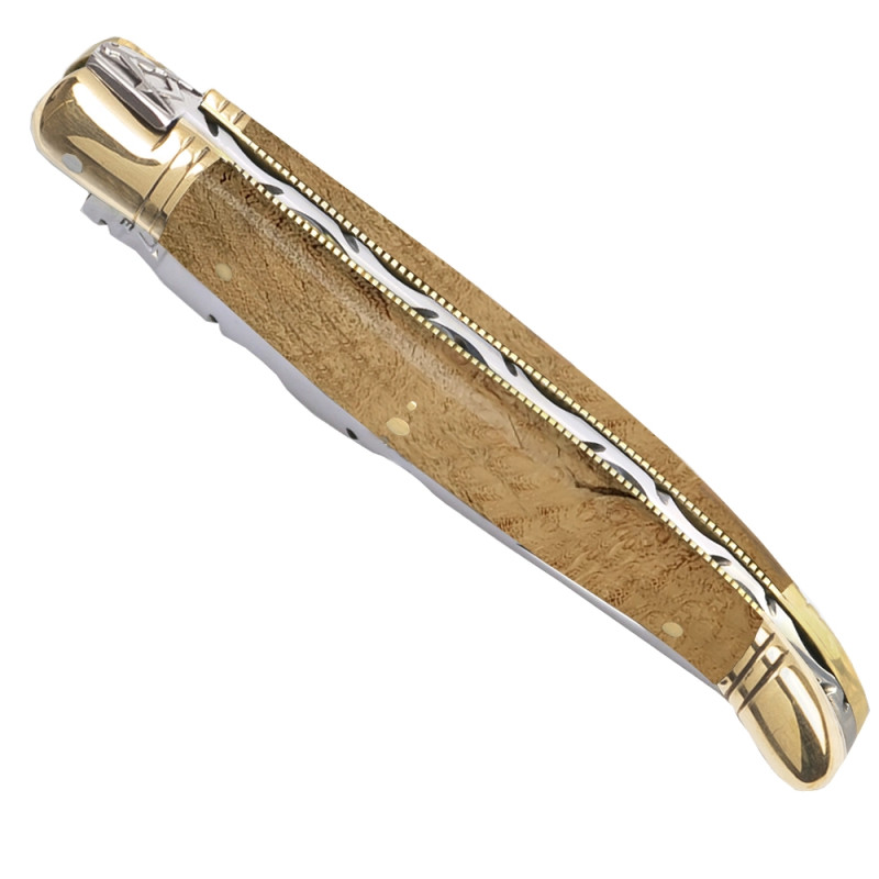 Couteau laguiole franc maçon en acacia fermé