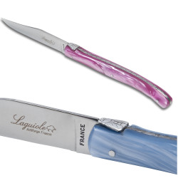 Coffret 6 couteaux steak Laguiole en plexi nacré assorti