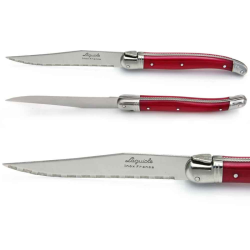 Coffret de 6 Couteaux à steak Laguiole ABS de couleur fuschia