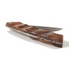 Thiers Liner Lock Manche bois de noyer, lame en acier Damas